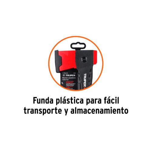 100175 - Hacha cazadora 1 lb mango de nylon de 14", Truper Velocity