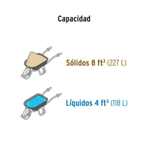 100177.3 100177 - Carretilla 8 ft3 Imponchable, bastidor tubular, Truper
