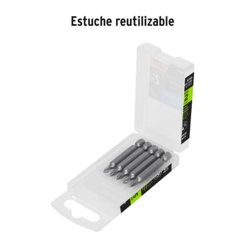 100194 - Estuche con 15 puntas de cruz PH1 largo 2", Truper Expert