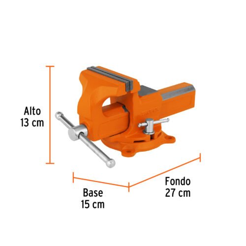 100199 - Tornillo de banco 4" tipo europeo de hierro nodular, Truper