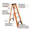 100224 - Escalera de tijera, tipo ll, 4 peldaños, fibra de vidrio