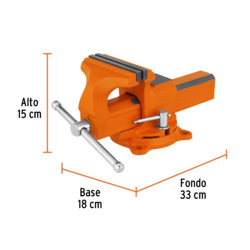 100240 - Tornillo de banco 5" tipo europeo de hierro nodular, Truper
