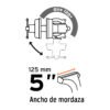 100240 - Tornillo de banco 5" tipo europeo de hierro nodular, Truper