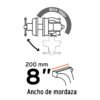100242 - Tornillo de banco 8" tipo europeo de hierro nodular, Truper