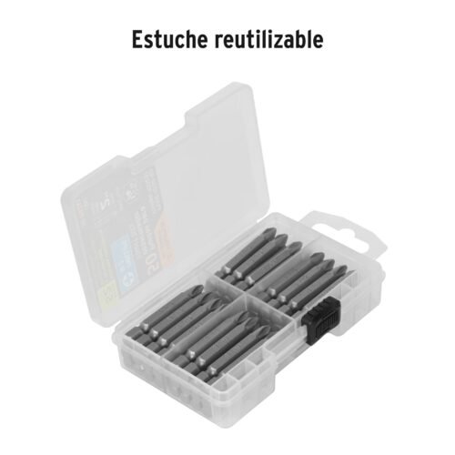 100251 - Estuche con 50 puntas de cruz PH2 largo 2", Truper Expert