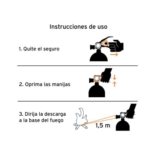 100276 - Extintor portátil recargable 1 kg, polvo tipo ABC, Truper