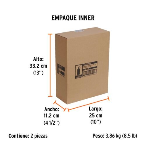 100276 - Extintor portátil recargable 1 kg, polvo tipo ABC, Truper