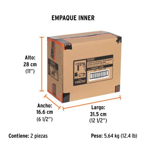 100292 - Combo rotomartillo 1/2" 700W, 6 brocas y lentes, INDUSTRIAL