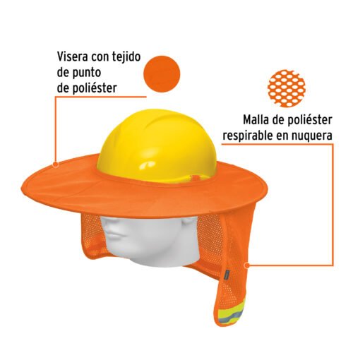 100353.1 100353 - Protector solar plegable para casco, naranja con reflejante