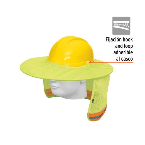 100354.1 100354 - Protector solar plegable para casco, verde con reflejante