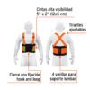 100357 - Faja lumbar naranja c/cintas de alta visibilidad, G, Truper