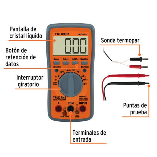 100361 - Multimetro profesional con RMS verdadero y auto rango