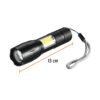 100371 - Linterna de 1 LED 270 lm con luz de emergencia, recargable