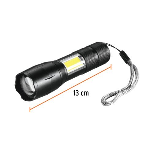 100371 - Linterna de 1 LED 270 lm con luz de emergencia, recargable