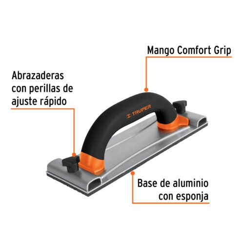 100436 - Lijadora manual base de aluminio 8 x 24 cm, Truper