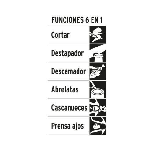 100449 - Tijera 8" multiusos de acero inox, para cocina, TRUPER
