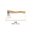 100494 - Hacha europea, 800 g, mango hickory 15", Truper