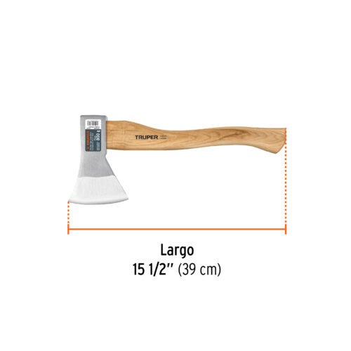 100494 - Hacha europea, 800 g, mango hickory 15", Truper