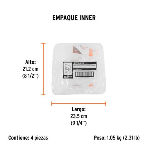 100517.5 100517 - Bolsa con 100 anclas de 2 mm, para nivelación de azulejos