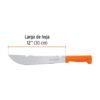 100654 - Machete rambo 12", cacha remachada naranja, TRUPER