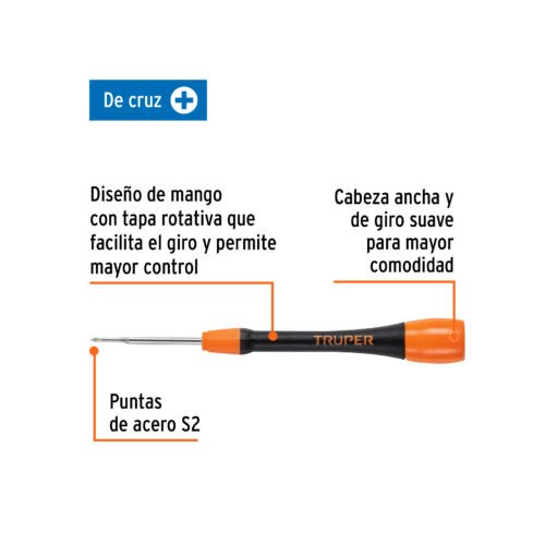 100668 - Desarmador de precisión de cruz PH000 mango ergonómico