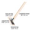 100752 - Azadón dos cuernos, mango de madera 54", TRUPER