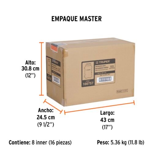 100757.4 100757 - Kit de accesorios p/herramienta rotativa, 121 pzs, TRUPER