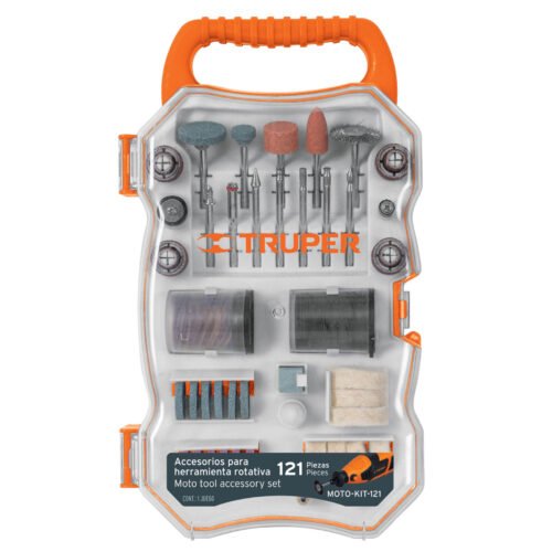 100757.5 100757 - Kit de accesorios p/herramienta rotativa, 121 pzs, TRUPER