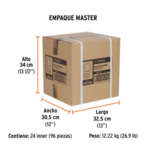 100786.5 100786 - Báscula electrónica de bolsillo, de pilas, 500 g, Truper