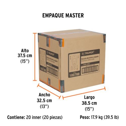 100788 - Báscula electrónica colgante, de pilas, 300 kg, Truper