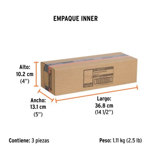 100798 - Charola de 12" de acero inoxidable para mezcla, Truper
