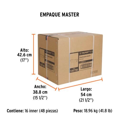 100798 - Charola de 12" de acero inoxidable para mezcla, Truper