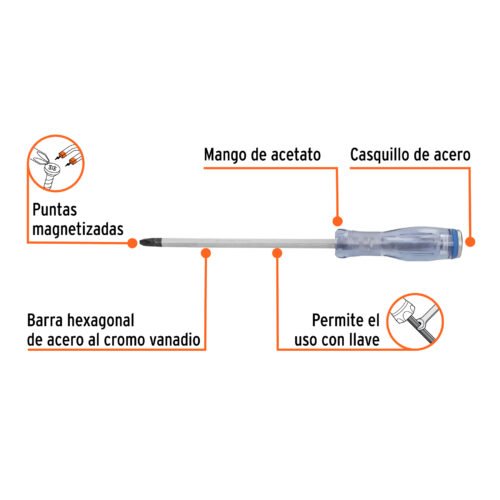 100814 - Desarmador de cruz de golpe 3/8" x 10", Truper Expert