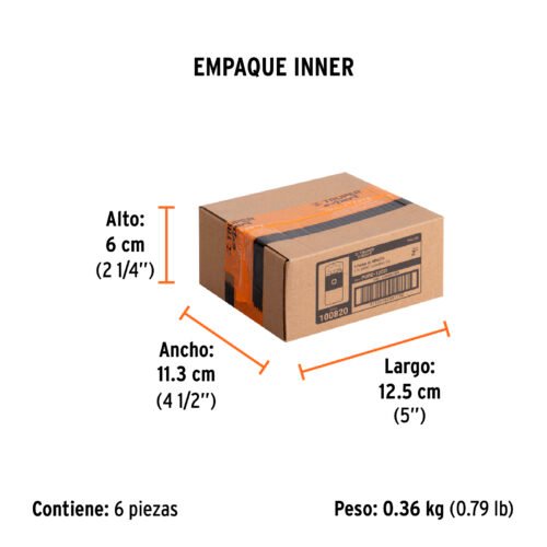 100820 - Estuche con 5 puntas de cruz PH2 de impacto largo 2", Expert