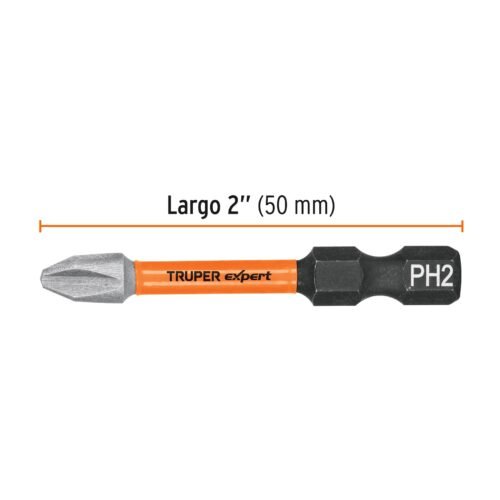 100820 - Estuche con 5 puntas de cruz PH2 de impacto largo 2", Expert