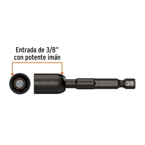 100822.2 100822 - Estuche con 4 dados magnéticos de impacto 3/8" largo 2-1/2"