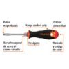 100831 - Desarmador plano 3/16" x 3" mango Comfort Grip, Truper