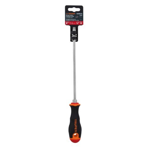 100833 - Desarmador plano 1/4" x 8" mango Comfort Grip, Truper