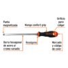 100834 - Desarmador plano 3/8" x 8" mango Comfort Grip, Truper