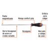 100835 - Desarmador de cruz 1/8" x 8" mango Comfort Grip, Truper