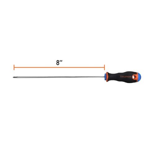100835 - Desarmador de cruz 1/8" x 8" mango Comfort Grip, Truper