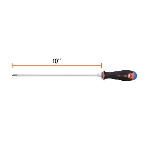 100837 - Desarmador de cruz 3/16" x 10" mango Comfort Grip, Truper