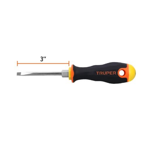100840 - Desarmador cabinet 3/16 x 3" mango Comfort Grip, Truper
