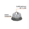 100852 - Carda copa 4" alambre trenzado fino, Multi-rosca, Truper