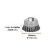 100852 - Carda copa 4" alambre trenzado fino, Multi-rosca, Truper