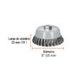 100853 - Carda copa 5" alambre trenzado fino, Multi-rosca, Truper