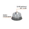 100855 - Carda copa 4" alambre trenzado grueso, Multi-rosca, Truper