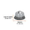 100855 - Carda copa 4" alambre trenzado grueso, Multi-rosca, Truper