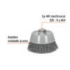 100870 - Carda copa 5" alambre ondulado grueso, Multi-rosca, Truper