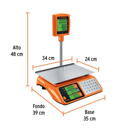 100871 - Báscula electrónica multifunciones con torreta 40 kg, Truper